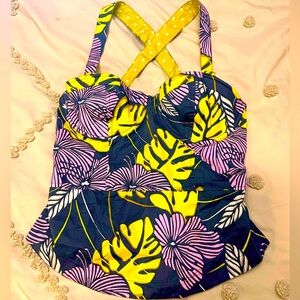 Hollister Cropped Corset Top Tropical Floral 🌺